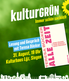 Teasergrafik KulturGrün Lesung mit Teresa Bücker am 31. August